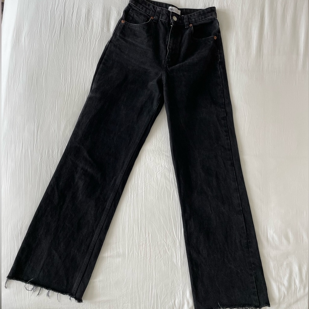 Zara High Waisted Black Jeans